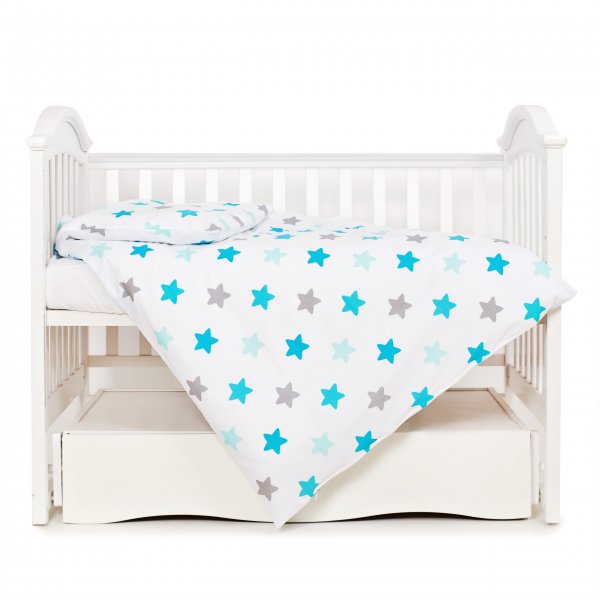 Змінне ліжко 3 ел Twins Eco Stars 3090-TS-03, Lagoon blue, блакитний/білий
