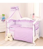 Бампер в дитяче ліжечко Twins Premium Пташки 2023-P-11 fiolet, фіолетовий