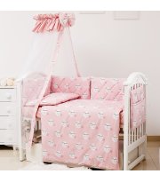 Постельный комплект 8 эл Twins Premium Glamour 4029-TGM-08 Moon pink, розовый