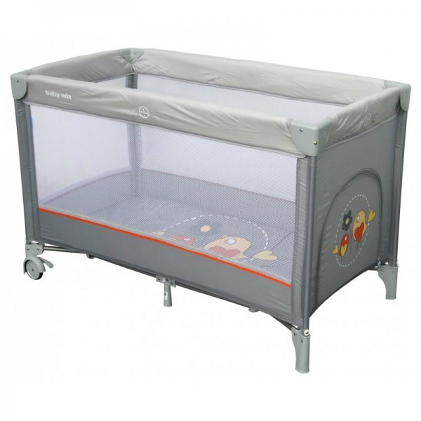 Манеж-кровать Baby Mix Горобчики HR-8052 182 grey серый