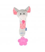 Плюшева іграшка для руки Baby Mix Мишка 48960 рожевий/сірий