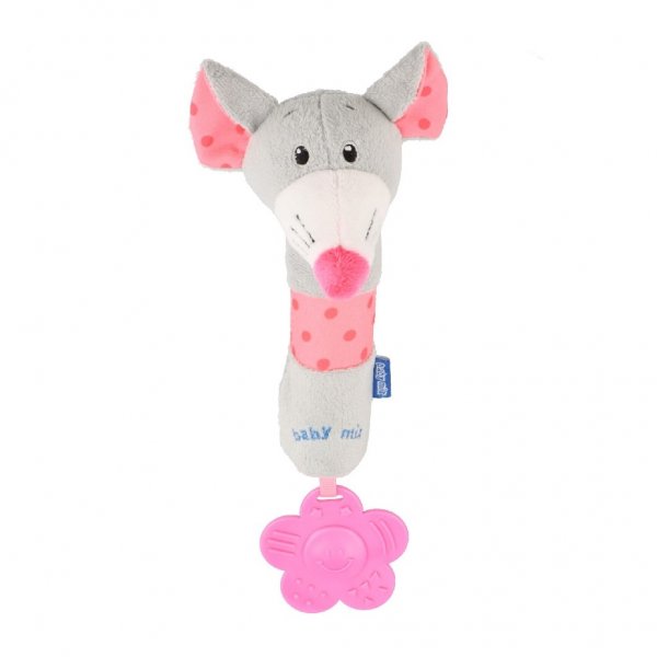 Плюшевая игрушка для руки Baby Mix Мышка 48960 розовый/серый