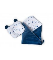Набір конверт - плед та подушка Twins Bear dark blue