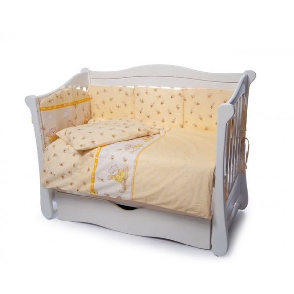 Детская постель Twins Comfort 4 элемента бампер подушки Медуны желтый