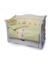 Детская постель Twins Comfort 4 элемента бампер подушки Медуны зеленый