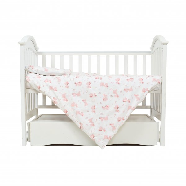 Змінне ліжко 3 ел Twins Premium Glamour Limited 3064-PGNEWZ-08, Dino pink, білий/рожевий