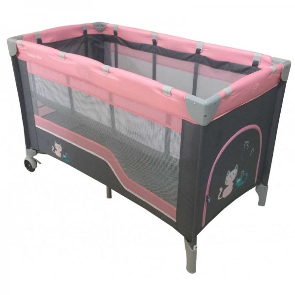 Манеж-кровать Baby Mix HR-8052-2 /2-уровневый/ pink