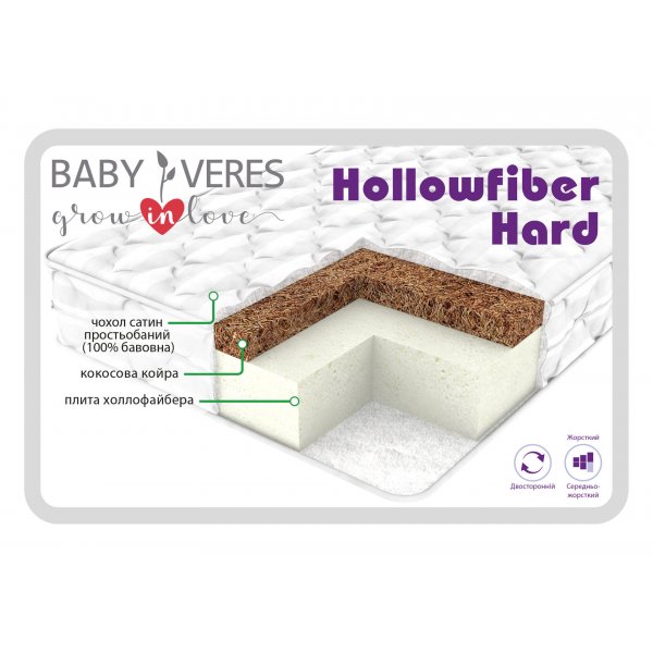 Матрас Baby Veres "Hollowfiber Hard" 120'60'11 см, шт - 120х60х11см - 11см