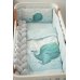 Постельный комплект Baby Veres "Menthol whale New" (6ед.) - сменная постель молочная/белая (+780)